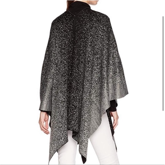 Calvin Klein Metallic Ombre Poncho Shawl Sweater - Picture 3 of 12